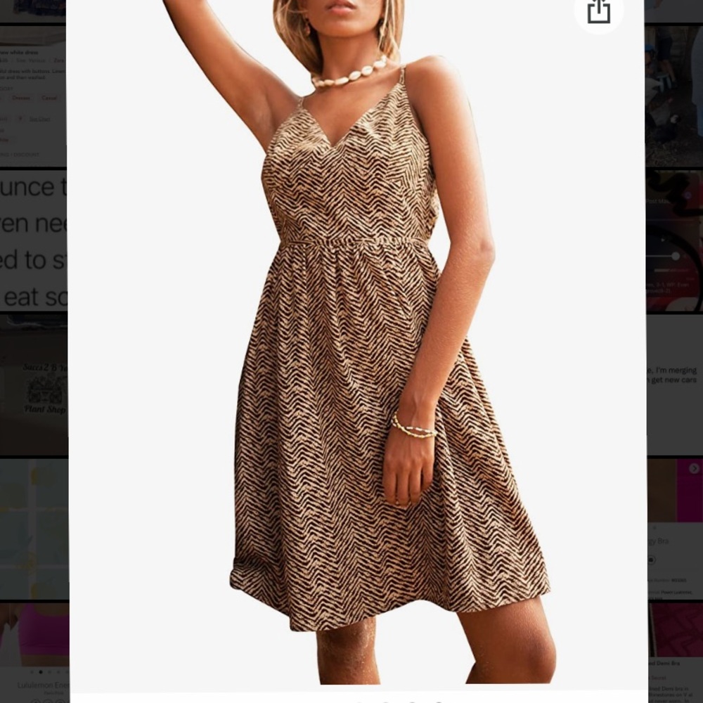 NWT CUPSHE V Neck Wave Pattern Bowknot Back Sleeveless Spaghetti XL